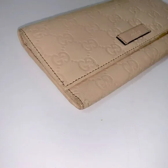 Authentic GUCCI Guccissima Long Clutch  Wallet Beige - Picture 7 of 14